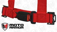 Moto Armor Four Point Harness , OEM style latch, RED