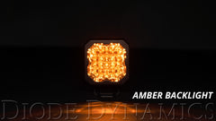 Diode Dynamics Stage Series C1 LED Pod Sport Yellow Flood Flush ABL (pair) DD6473P