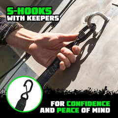 Rhino USA Retractable Transom Straps (2 Pack-Black) TD-MSTR2X43-BLK