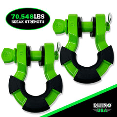 Rhino USA 8T Super Shackle 2-Pack (Green) SUPERSHACK-GRN