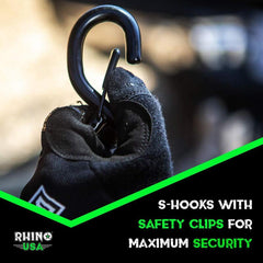 Rhino USA Heavy Duty Ratchet Tie-Down 4-Pack Green 1.6In X 15Ft TD-GC1.6X15-GRN