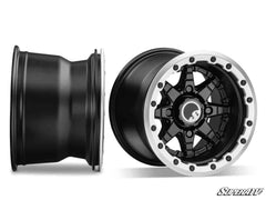SuperATV Sticky XT Warrior Tires 35x10x15 on 15x10 Healy Lock Series Beadlock Wheels 4/137 Pattern