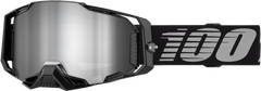 100-PERCENT ARMEGA GOGGLE BLACK MIRROR SILVER LENS