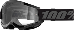 100-PERCENT STRATA 2 JUNIOR GOGGLE BLACK CLEAR LENS