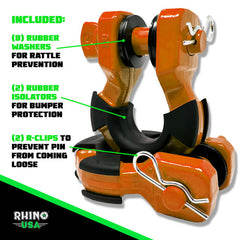 Rhino USA 8T Super Shackle 2-Pack (Orange) SUPERSHACK-ORG