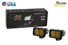 Diode Dynamics Stage Series 2in Pro Yellow Flood Standard ABL (pair) DD6417P