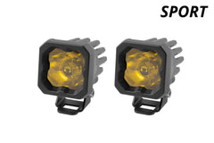Diode Dynamics Stage Series C1 LED Pod Sport Yellow Flood Standard ABL (pair) DD6448P
