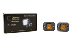 Diode Dynamics Stage Series C1 LED Pod Yellow SAE Fog Flush ABL (pair) DD6851P