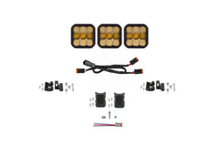 Diode Dynamics SS5 Pro Universal CrossLink 3-Pod Lightbar Yellow Combo DD7239