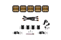 Diode Dynamics SS5 Pro Universal CrossLink 5-Pod Lightbar Yellow Combo DD7243