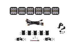 Diode Dynamics SS5 Pro, Universal CrossLink 6-Pod Lightbar White Combo DD7244