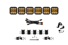 Diode Dynamics SS5 Pro Universal CrossLink 6-Pod Lightbar Yellow Combo DD7245