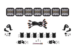 Diode Dynamics SS5 Pro Universal CrossLink 7-Pod Lightbar White Combo DD7246