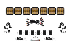 Diode Dynamics SS5 Pro Universal CrossLink 7-Pod Lightbar Yellow Combo DD7247