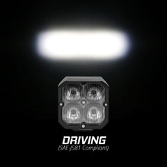 XKGLOW XK Glow Flush Mount XKchrome 20w LED Cube Light w/ RGB Accent Light Kit w/ Cntrlr- Driving Beam 2pc XK065002-D-KIT