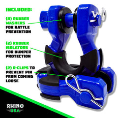 Rhino USA 8T Super Shackle 2-Pack (Blue) SUPERSHACK-BLU