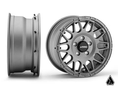 Assault Industries Standard XT Warrior Tires 30x10x15 on 15x7 Assault Industries Hellfire Matte Titanium Wheels 4/136 Pattern