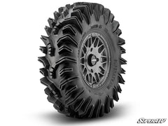 SuperATV Intimidator Tires 34x10x15 on 15" Matte Titanium Hellfire Wheels 4/156 Pattern