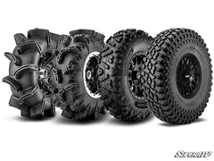 SUPERATV Mounted Wheels & Tires - Hellfire - Satin Black, 7 inch Wheel Width