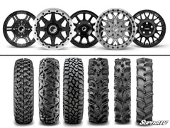 SUPERATV Mounted Wheels & Tires - Hellfire - Matte Titanium, 7 inch Wheel Width