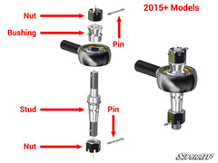 SuperATV Polaris RZR XP 1000 Z-Bend Tie Rod Kit - Replacement for SuperATV Lift Kits