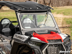 SuperATV Polaris RZR XP Turbo Flip Down Glass Windshield