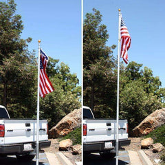 Rugged 20 Ft Telescoping Flag Pole for Base Camp and Base Station Antenna