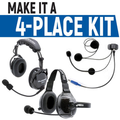 Rugged Rear Seat Expansion Kit with Helmet Kits or Headsets - STX Stereo / AlphaBass Headset - Behind the Head
