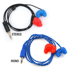 Rugged Challenger Semi-Custom Molded Ear Bud Speakers with 1/8  Plug - Mono