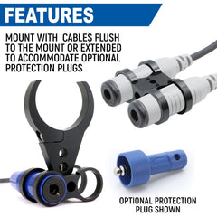 Rugged Dual Headset or Helmet Jack - Bar Mount - Offroad