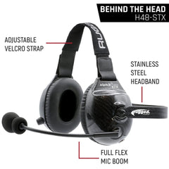 Rugged AlphaBass Carbon Fiber Stereo Headset with Bass Boost and Volume Control (OTH and BTH) - Over The Head
