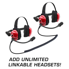 Rugged BUNDLE - H80 Track Talk Linkable Intercom Headset with NITRO BEE XTREME UHF Race Receiver and Carry Bag