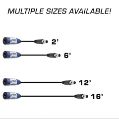 Rugged OFFROAD Straight Cable to Intercom (Select Length) - 12  Feet