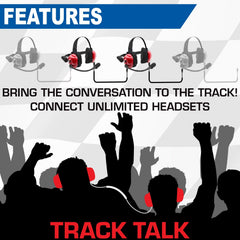 Rugged PAIR - H80 Track Talk Linkable Intercom Headsets - Bring The Conversation To The Circle Track NASCAR event