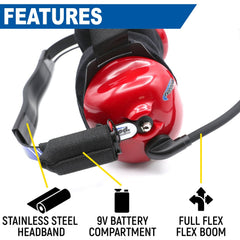 Rugged PAIR - H80 Track Talk Linkable Intercom Headsets - Bring The Conversation To The Circle Track NASCAR event