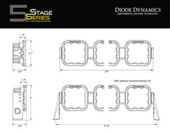 Diode Dynamics SS5 Pro Universal CrossLink 8-Pod Lightbar Yellow Combo DD7249