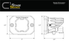 Diode Dynamics Stage Series C1R White Flood Flush Mount LED Pod (pair) DD7427P