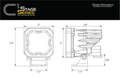 Diode Dynamics Stage Series C1R White Flood Standard LED Pod (pair) DD7423P