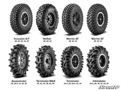 SuperATV Mounted Tires - Hellfire Series - Matte Titanium