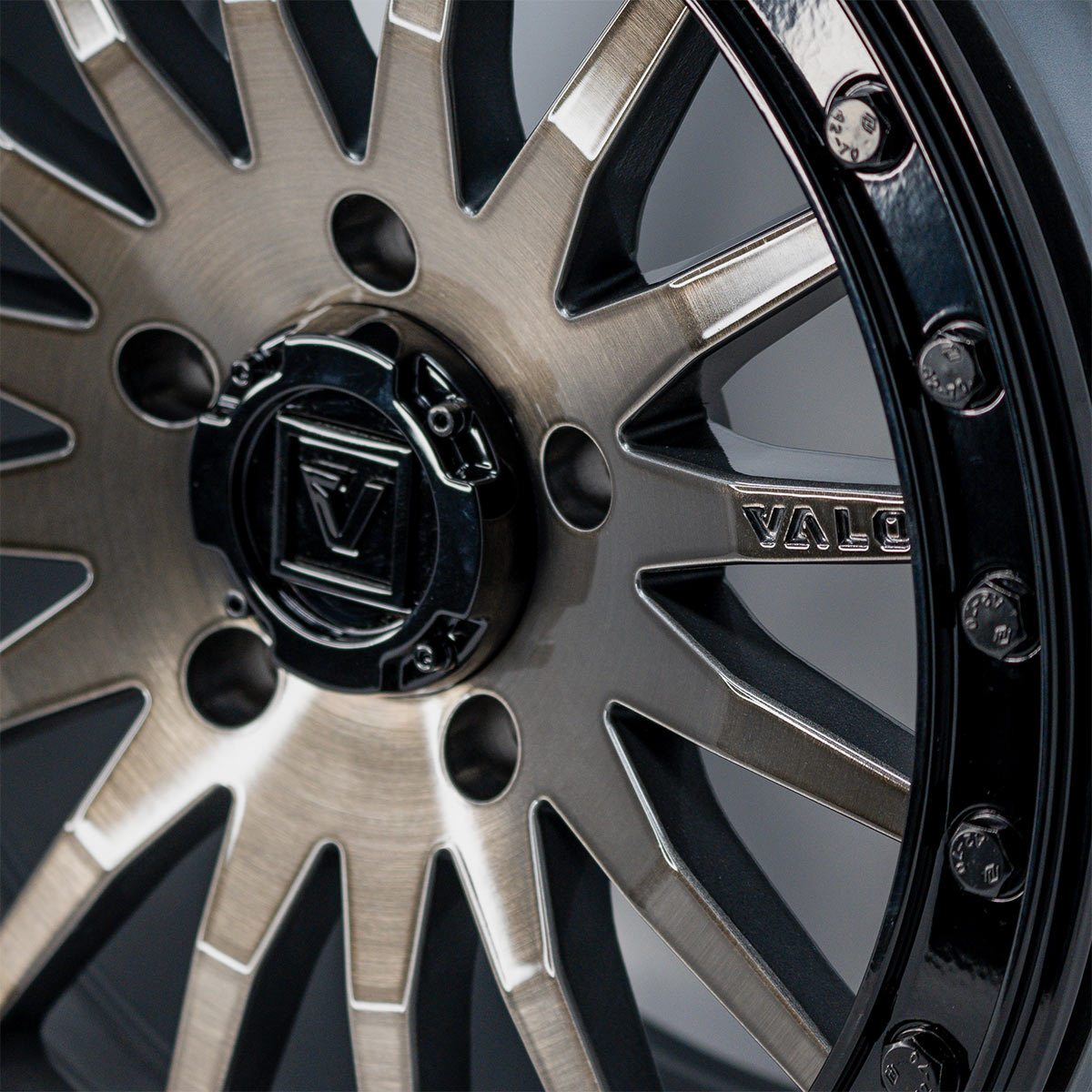 V06 Brushed Gunmetal UTV Beadlock - Valor Offroad