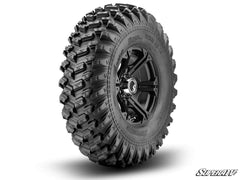 SuperATV Sticky XT Warrior Tires 34x10x14 on 14x7 Bandit H-Series Black Wheels 4/156 Pattern