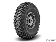 Assault Industries Sticky XT Warrior Tires 30x10x15 on 15x10 Assault Industries Hellfire Matte Titanium Wheels 4/136 Pattern